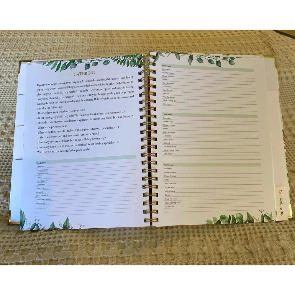 NEW Bridal Wedding Planner Organizer Spiral Binder Shower Gift Elegant Floral‎